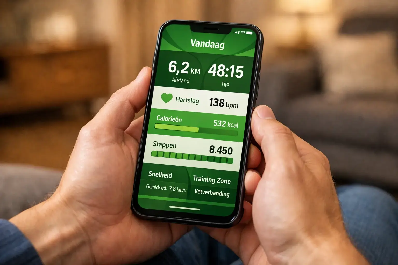 Smartphone met sportwedden app interface in handen